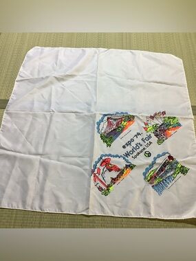 Expo '74 World's Fair Spokane Souvenir White Scarf